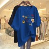 杏色纯棉短袖t恤女装2026新款夏季欧货大码体恤时尚减龄卡通上衣