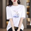 夏季新款重磅纯棉短袖t恤女2026是上海百搭印花款洋气显瘦上衣潮