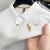 跨境夏季POLO衫男装短袖男式马球衫翻领休闲纯色时尚刺绣仿棉T恤