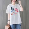 跨境货源花朵印花纯棉短袖t恤2026夏季新款欧货大码洋气宽松上衣