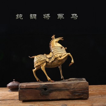 黄铜将军马创意唐马艺术摆件酒店办公室家居客厅酒店开业装饰礼品
