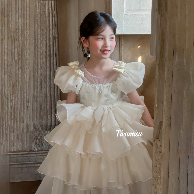 女童连衣裙夏儿童轻奢高端礼服蓬蓬裙小女孩生日蛋糕裙重工公主裙