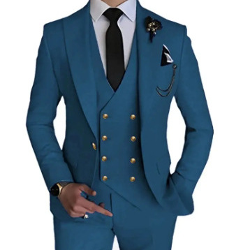 时尚男士西装三件套休闲精品单扣修身礼服婚礼套装主持人宴会西服