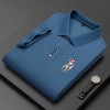 跨境夏季POLO衫男装短袖男式马球衫翻领休闲纯色时尚刺绣仿棉T恤