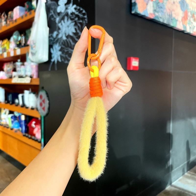 毛绒手机挂绳挂件配饰马卡龙色小清晰包包钥匙挂件实用手机链挂饰
