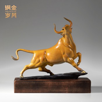 铜艺坊牛转乾坤黄铜牛摆件牛运当头彩铜摆件牛气冲天办公室铜摆件