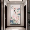 新中式荷花九鱼图玄关挂画入户正对门招财装饰画走廊过道高级壁画