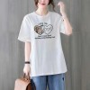 短袖恤女夏季新款时尚潮流百搭短袖宽松显瘦圆领纯棉休闲印花上衣