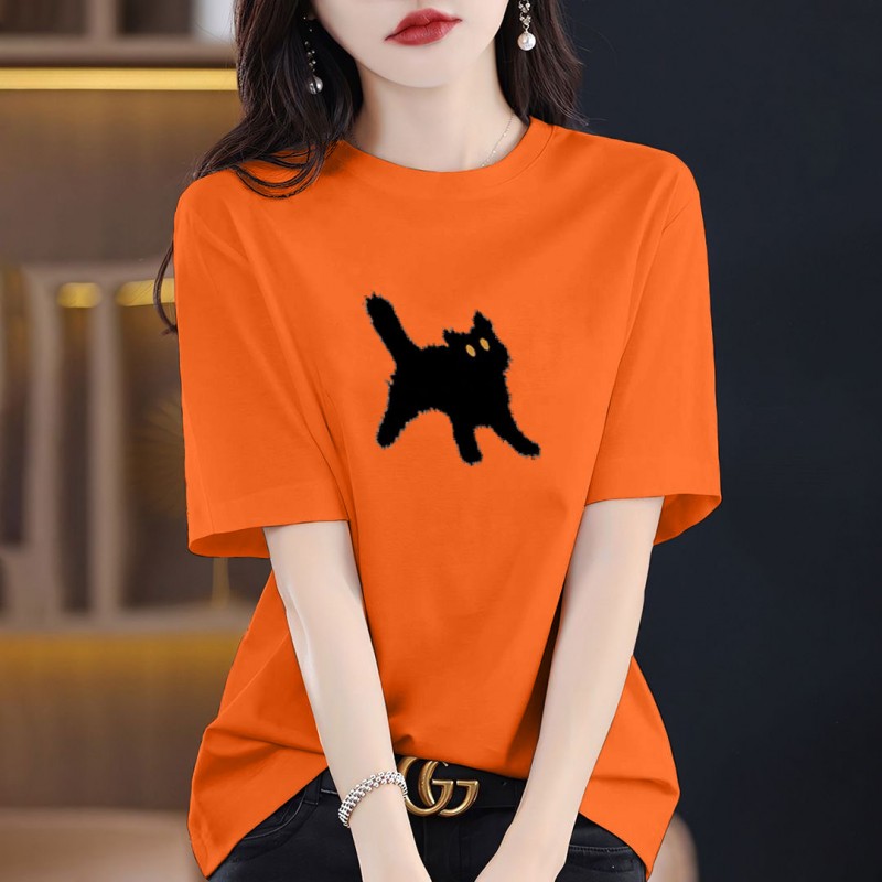 时尚彩T纯棉短袖大码女装2026新款宽松显瘦独特别致高级感上衣夏i
