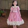 i女童粉色辛德瑞拉公主连衣裙春秋儿童生日礼服灰姑娘迪斯尼公主