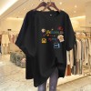 杏色纯棉短袖t恤女装2026新款夏季欧货大码体恤时尚减龄卡通上衣