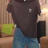 2026新款夏季正肩纯棉短袖t恤女时尚百搭洋气藏青色上衣打底衫