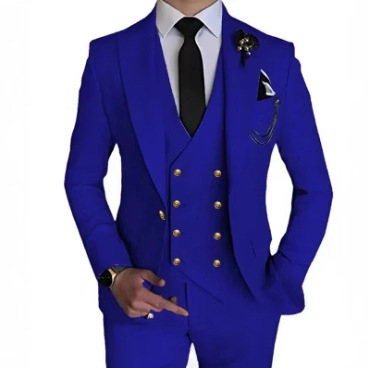 时尚男士西装三件套休闲精品单扣修身礼服婚礼套装主持人宴会西服