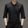 男士无痕桑蚕丝衬衫长袖免烫加绒保暖真丝休闲衬衣男批发休闲百搭