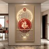 现代轻奢玄关装饰画入户正对门寓意好进门挂画走廊过道高级感壁画