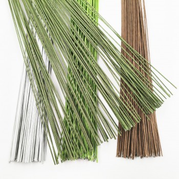 工厂批发纸包花艺铁丝40cm30号26号绿色花枝杆手工diy仿真花材料