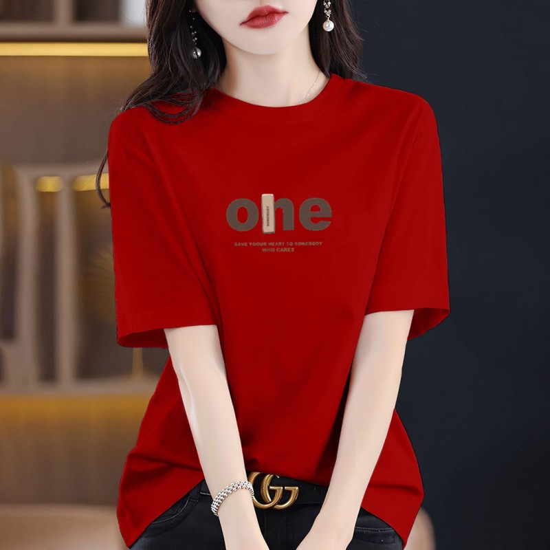 夏季葡萄紫纯棉短袖T恤女2026新款爆款时尚百搭减龄半袖上衣T恤潮