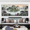 江山新中式靠山图万里长城装饰画办公室挂画铝合金客厅大气山水画