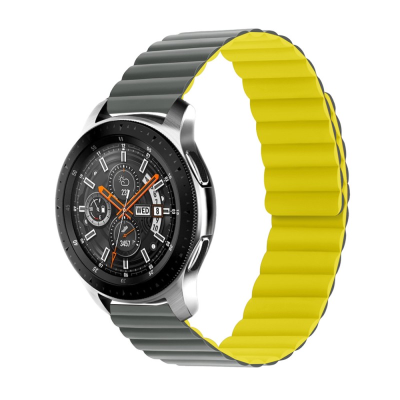 适用华为手表表带硅胶磁吸单双色22mm表带三星表带GalaxyWatch S3