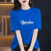 葡萄紫夏季新款字母印花纯棉短袖t恤时尚百搭休闲半袖宽松上衣潮