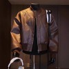 港风复古机车服男秋季痞帅时尚穿搭vintage棒球领pu皮衣夹克外套