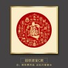 新中式红色挂画正方形进门玄关装饰画晶瓷福禄寿喜字画走廊尽头画