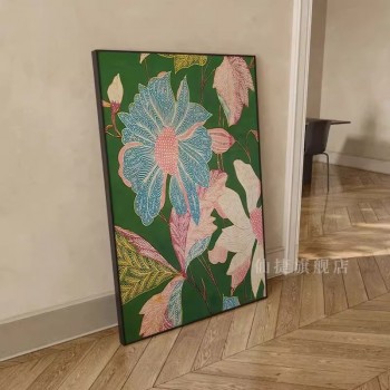 简约复古植物花朵客厅装饰画走廊过道玄关背景墙沙发落地画壁挂画
