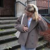 跨境欧美女装速卖通爆款实心双排扣羊毛翻领长袖短外套