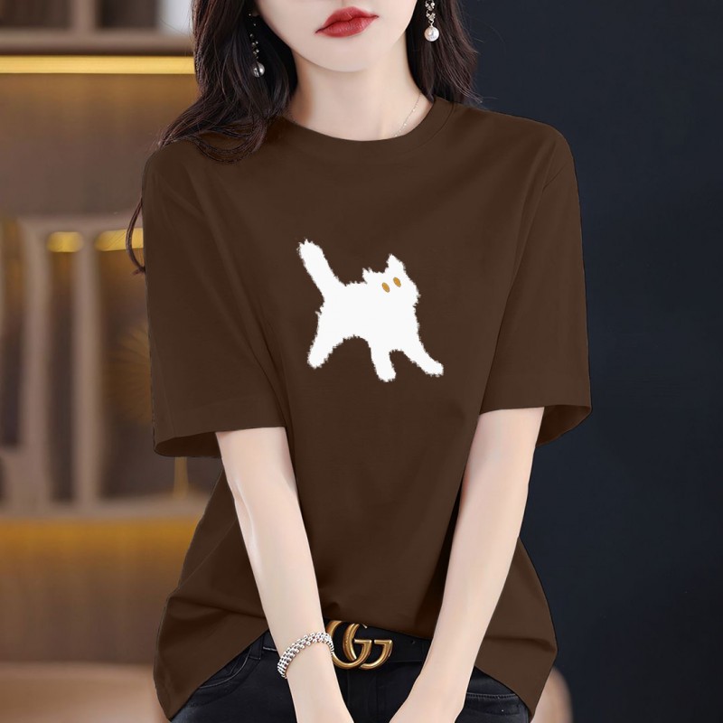时尚彩T纯棉短袖大码女装2026新款宽松显瘦独特别致高级感上衣夏i