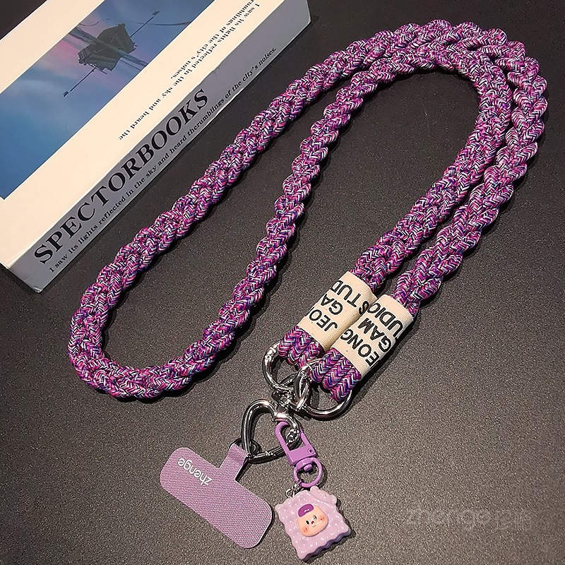 手机挂绳斜挎马尾辫编织绳ins户外手机背带女士长款出行旅游逛街
