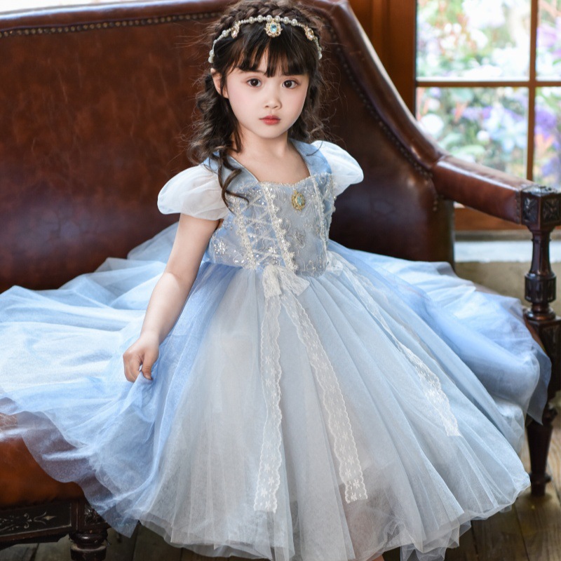 女童公主裙2026夏新款儿童冰雪奇缘艾莎连衣裙女孩礼服蓬蓬网纱裙