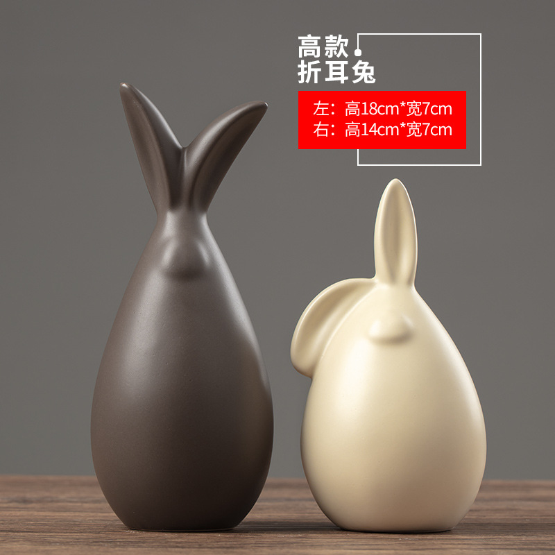 景德镇陶瓷摆件北欧客厅电视柜酒柜玄关鹿装饰品创意摆设创意摆设