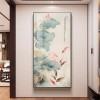 新中式荷花九鱼图玄关挂画入户正对门招财装饰画走廊过道高级壁画