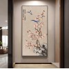 新中式荷花九鱼图玄关挂画入户正对门招财装饰画走廊过道高级壁画