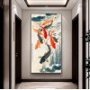 新中式荷花九鱼图玄关挂画入户正对门招财装饰画走廊过道高级壁画