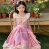 女童2026夏新款粉色灰姑娘公主连衣裙蝴蝶结蓬蓬裙礼服高定款生日