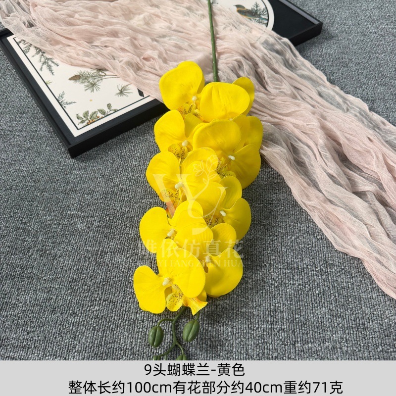 9头胶片蝴蝶兰仿真假花婚庆礼堂花排路引插花装饰布置花艺花材
