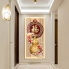 九鱼图玄关装饰画入户正对门福字挂画年新款高端走廊过道壁画