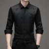 男士无痕桑蚕丝衬衫长袖免烫加绒保暖真丝休闲衬衣男批发休闲百搭