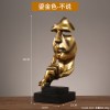 沉默是金北欧复古装饰工艺品树脂艺术品家居客厅酒柜摆件摄影道具