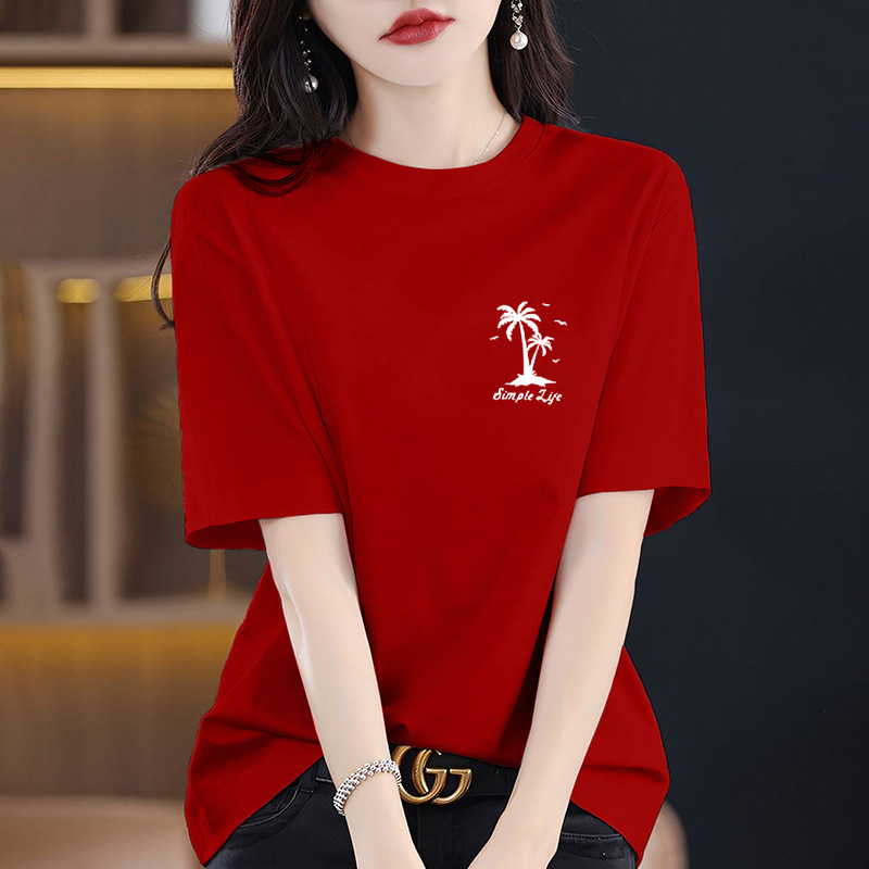 设计感纯棉短袖t恤女2026新款百搭休闲气质百搭夏季洋气半袖上衣