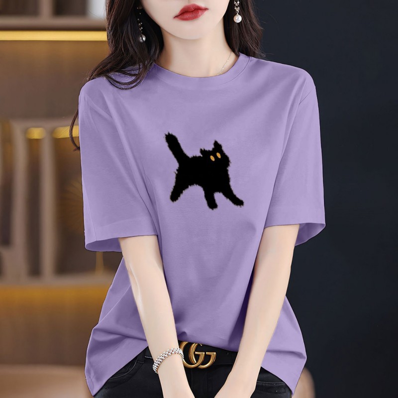 时尚彩T纯棉短袖大码女装2026新款宽松显瘦独特别致高级感上衣夏i
