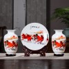 景德镇陶瓷花瓶三件套装饰品中式家居工艺品客厅酒柜博古架艺术品