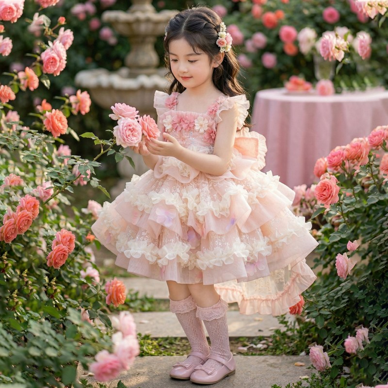 洛丽塔女童公主裙春夏2026年新款儿童洋气绝美生日礼服女孩连衣裙
