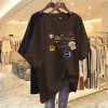 杏色纯棉短袖t恤女装2026新款夏季欧货大码体恤时尚减龄卡通上衣
