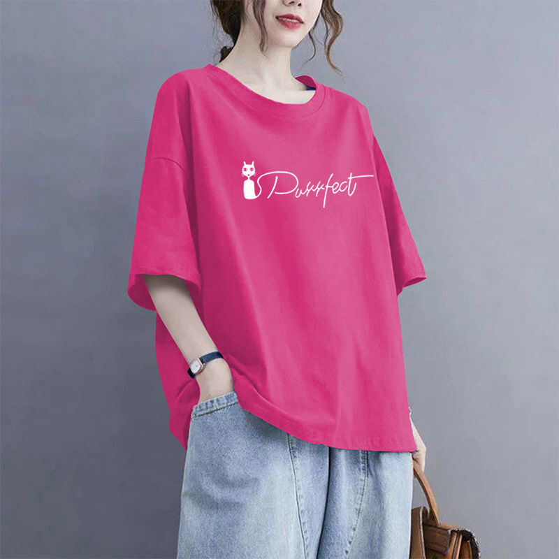 特大码200斤纯棉短袖t恤女2026夏季新款百搭休闲时尚减龄半袖上衣