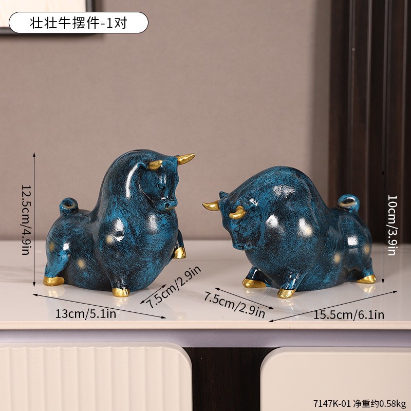 现代轻奢艺术摆件大全客厅书房电视柜办公室桌面装饰品树脂工艺品