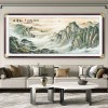山水国画旭日东升聚宝盆挂画客厅装饰靠山图老板办公室背景墙字画