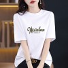 葡萄紫夏季新款字母印花纯棉短袖t恤时尚百搭休闲半袖宽松上衣潮