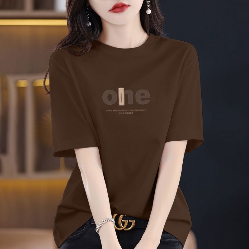 夏季葡萄紫纯棉短袖T恤女2026新款爆款时尚百搭减龄半袖上衣T恤潮